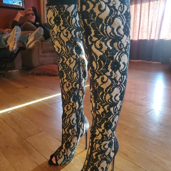 Madison by Shoedazzle ( Kaye) Stiletto peep toe boot - Picture 4 of 6